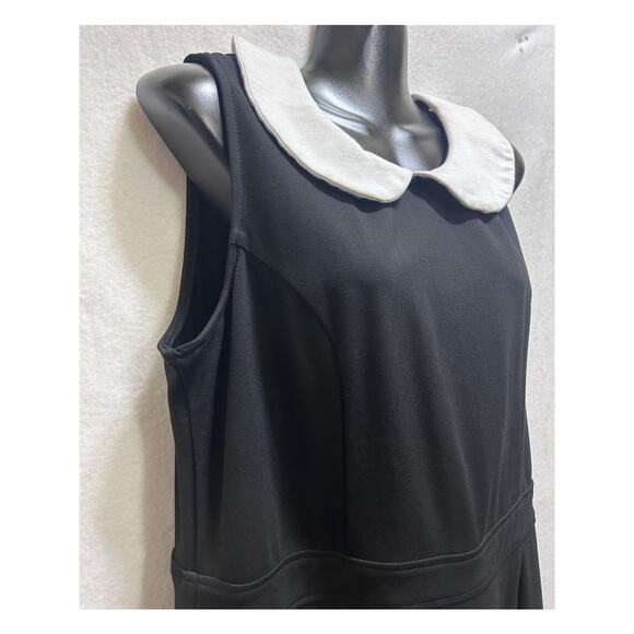 Folter Black Sleeveless Peter Pan Collar Dress XL Gothic Schoolgirl Whimsygoth - Picture 4 of 9